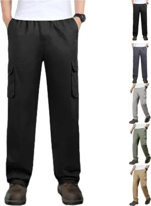 Adorlina Pants for Men, Adorlina Cargo Pants, Ultra Comfort Flex Multi-Pocket Pants, Men's Elastic Waist Drawstring Pants