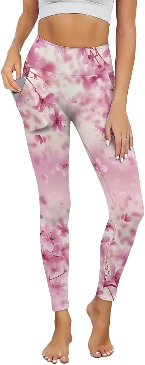 AFPANQZ Women's Yoga Leggings with Pockets Seamless Yoga Pants Casual Running Dance Sports Activewear Workout Stretch Capri