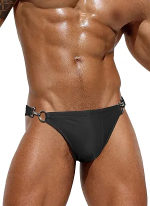 AIEOE Mens Swim Briefs Low Rise Quick Dry Swimsuit Athletic Training Swimwear Hook and Eye