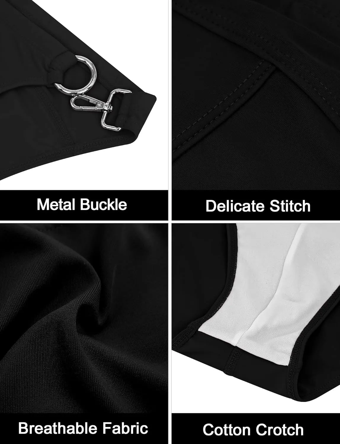 AIEOE Mens Swim Briefs Low Rise Quick Dry Swimsuit Athletic Training Swimwear Hook and Eye