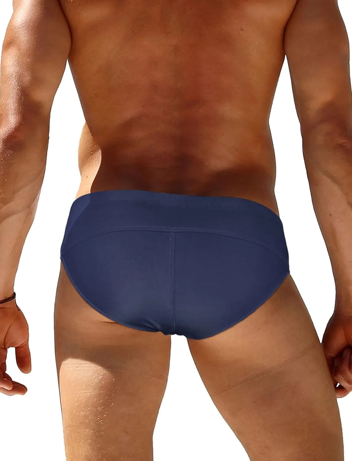 AIEOE Mens Swim Briefs Low Rise Quick Dry Swimsuit Athletic Training Swimwear Hook and Eye