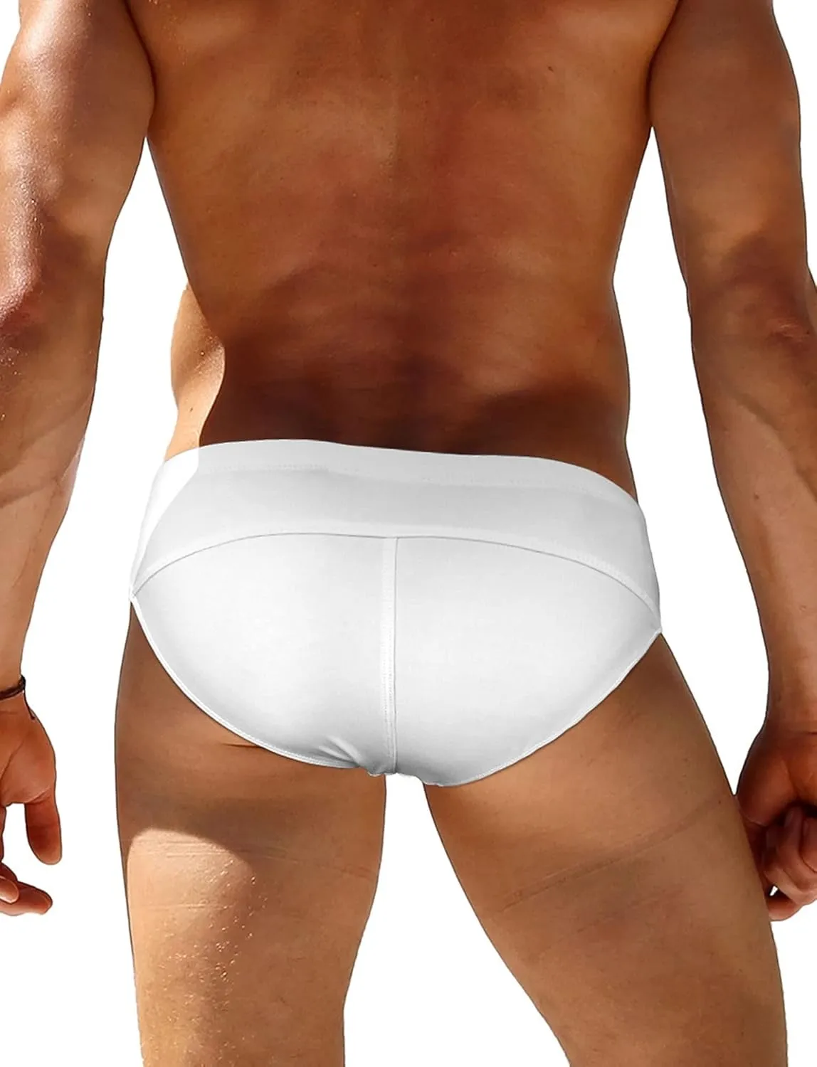AIEOE Mens Swim Briefs Low Rise Quick Dry Swimsuit Athletic Training Swimwear Hook and Eye