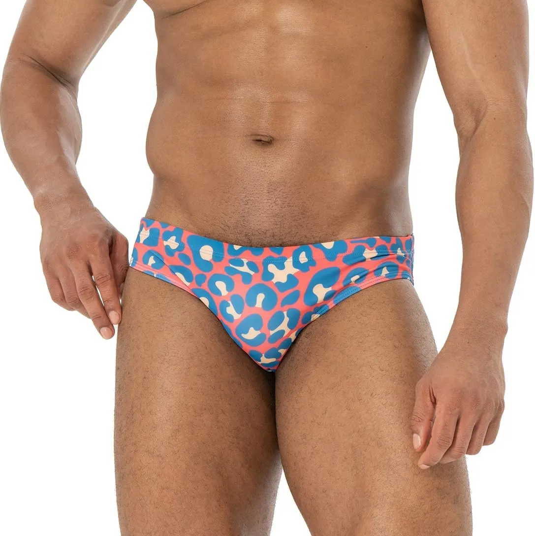 AIMPACT Mens Stripe Swim Briefs Retro Swimwear Sexy Bikini Swimsuit Print Bathing Suit