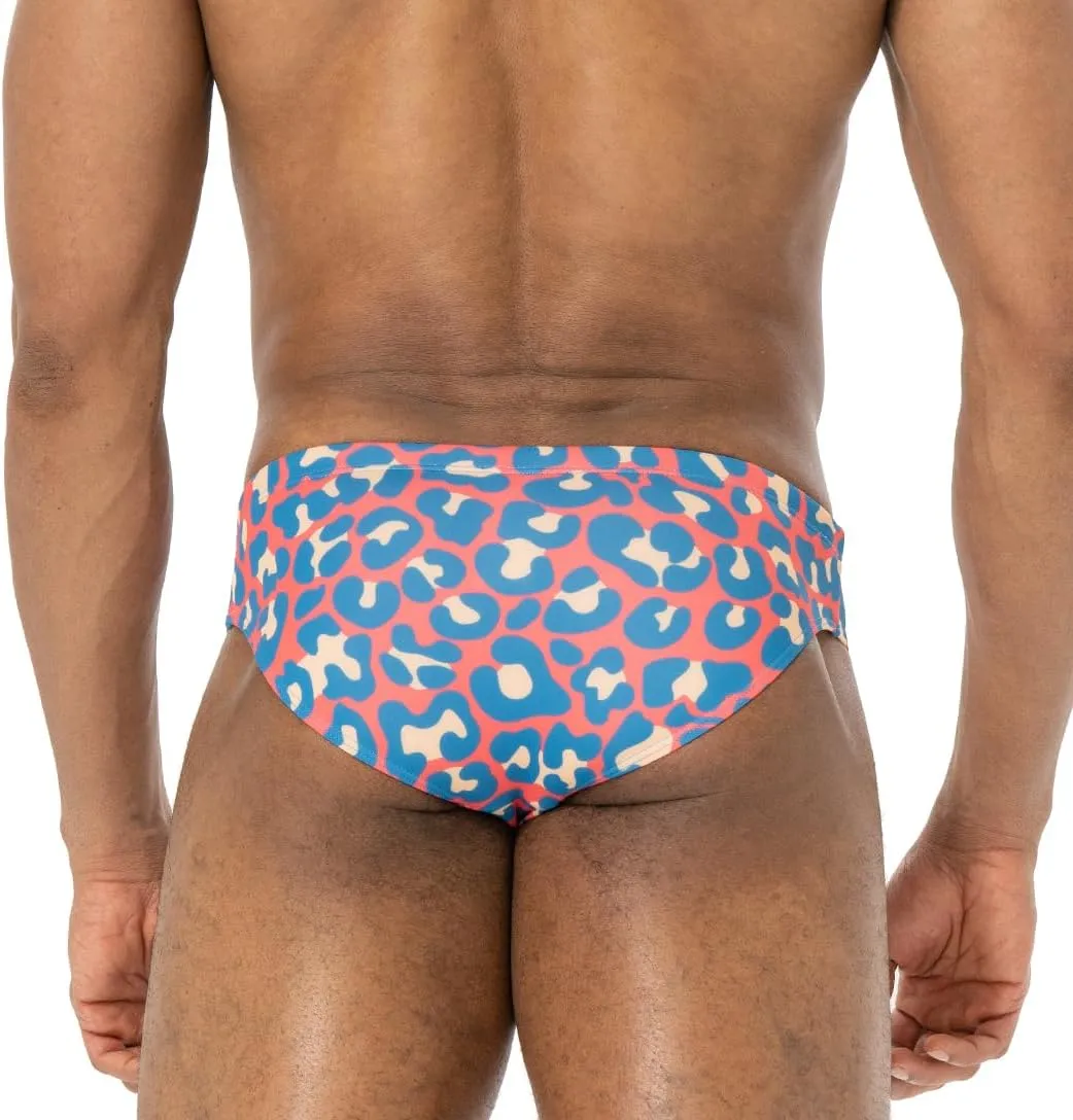 AIMPACT Mens Stripe Swim Briefs Retro Swimwear Sexy Bikini Swimsuit Print Bathing Suit