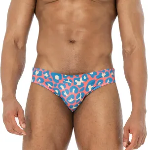 AIMPACT Mens Stripe Swim Briefs Retro Swimwear Sexy Bikini Swimsuit Print Bathing Suit