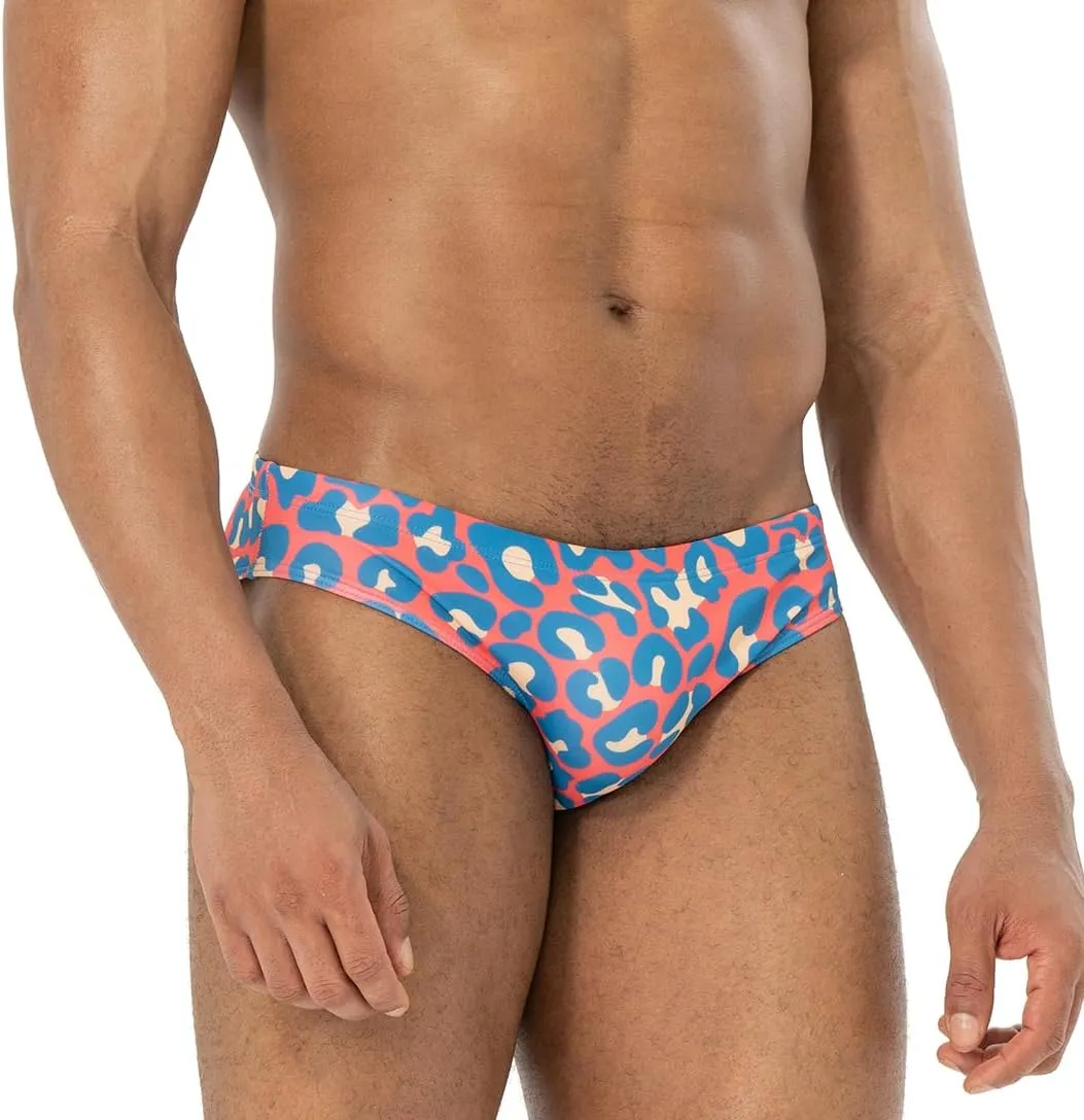 AIMPACT Mens Stripe Swim Briefs Retro Swimwear Sexy Bikini Swimsuit Print Bathing Suit