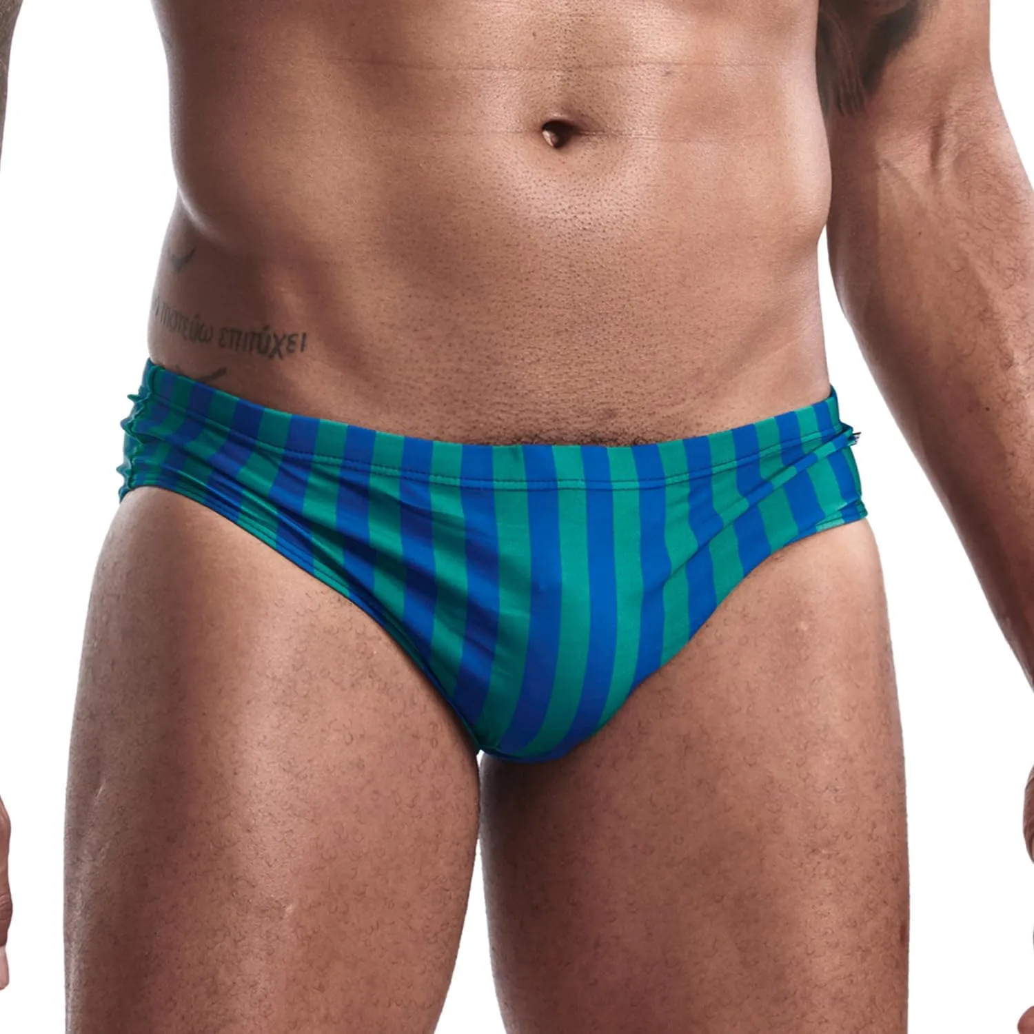 AIMPACT Mens Stripe Swim Briefs Retro Swimwear Sexy Bikini Swimsuit Print Bathing Suit