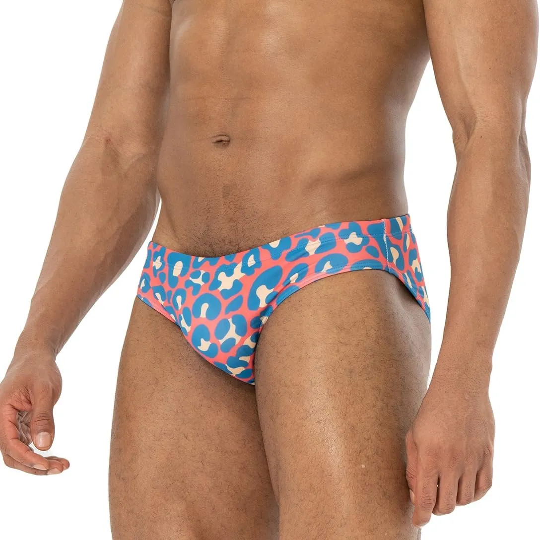 AIMPACT Mens Stripe Swim Briefs Retro Swimwear Sexy Bikini Swimsuit Print Bathing Suit