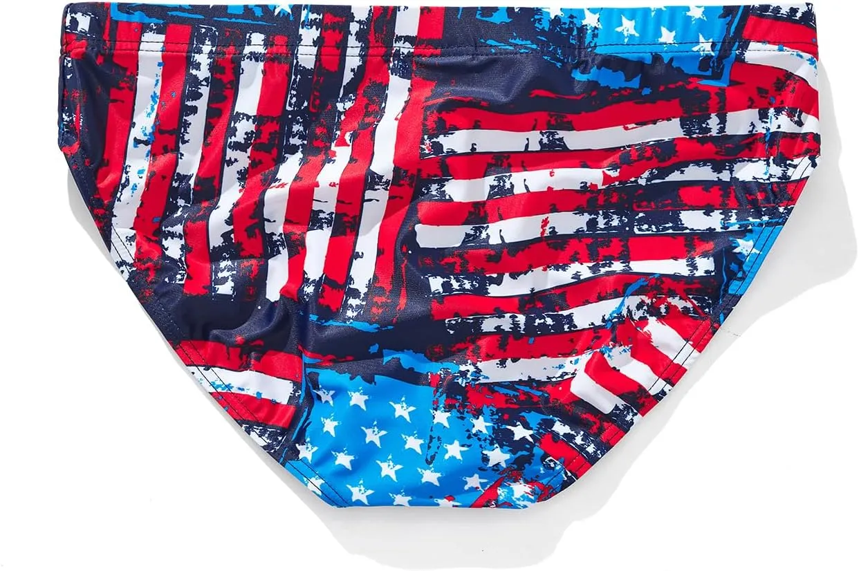 AIMPACT Mens Stripe Swim Briefs Retro Swimwear Sexy Bikini Swimsuit Print Bathing Suit