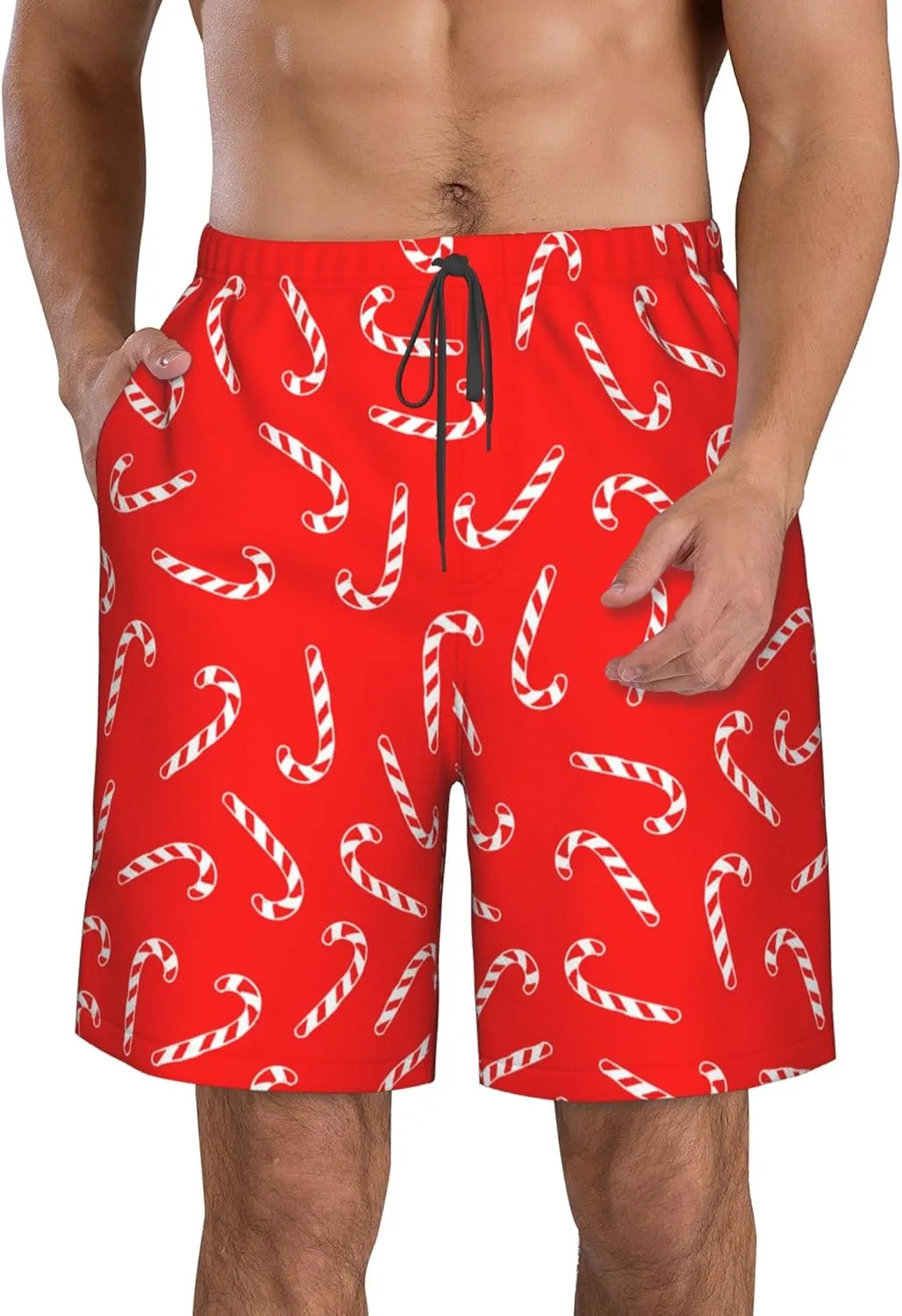 AMRANDOM Men's Shorts Casual Drawstring Summer Beach Shorts