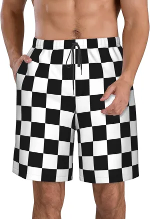 AMRANDOM Men's Shorts Casual Drawstring Summer Beach Shorts
