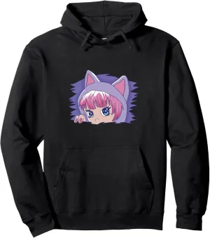 Anime Kitten Girl Graphic Tee Women Harajuku Streetstyle Pullover Hoodie