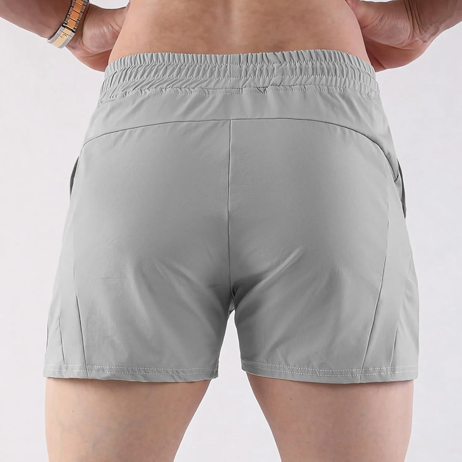 Athletic Gym Shorts Men Drawstring Workout Running Shorts Summer Breathable Fitness Shorts Quick Dry with Pocket