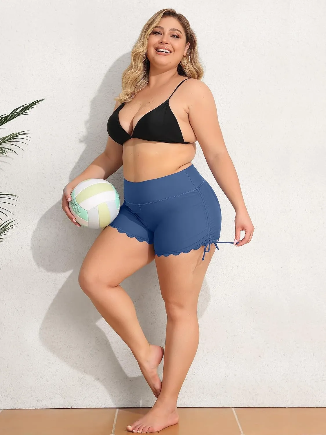 ATTRACO Women Swim Shorts High Waisted Swimsuit Shorts Swim Bottom Board Shorts