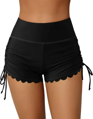 ATTRACO Women Swim Shorts High Waisted Swimsuit Shorts Swim Bottom Board Shorts
