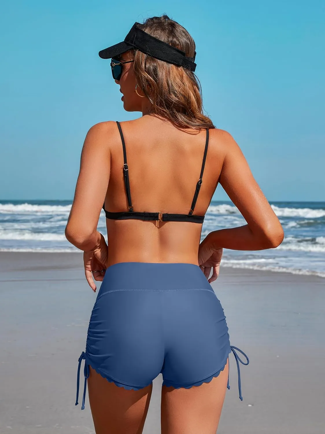 ATTRACO Women Swim Shorts High Waisted Swimsuit Shorts Swim Bottom Board Shorts