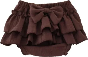 Baby Girls Bloomer Skirt Shorts Bowknot Cotton Gauze Ruffle Diaper Cover Shorts Briefs Cute Bloomers Underpants