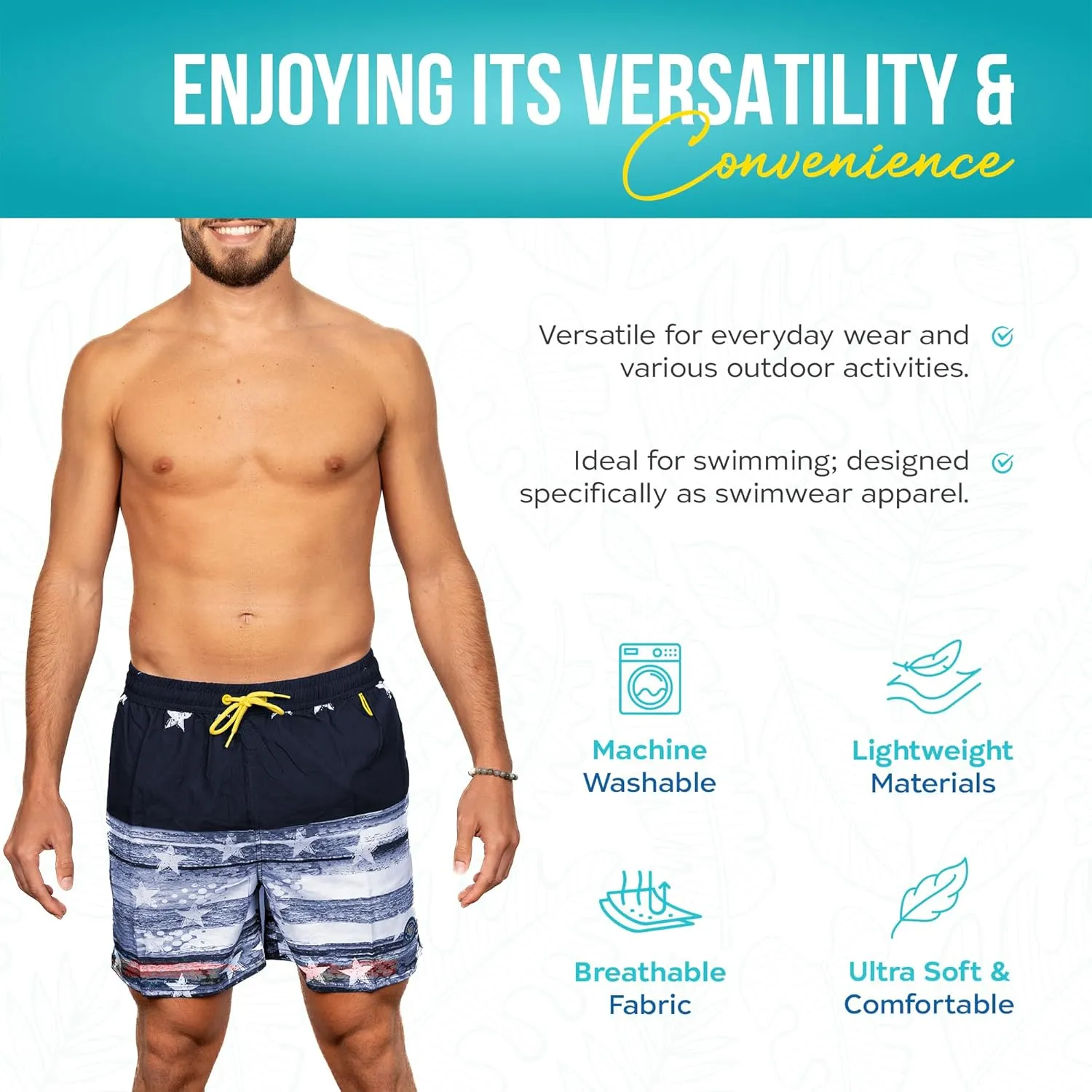 Banana Boat Mens Shorts UPF 50  UV Protection Four Way Stretch Volley Shorts |Swim Trunks |Quick Dry Shorts | Gym Shorts Men