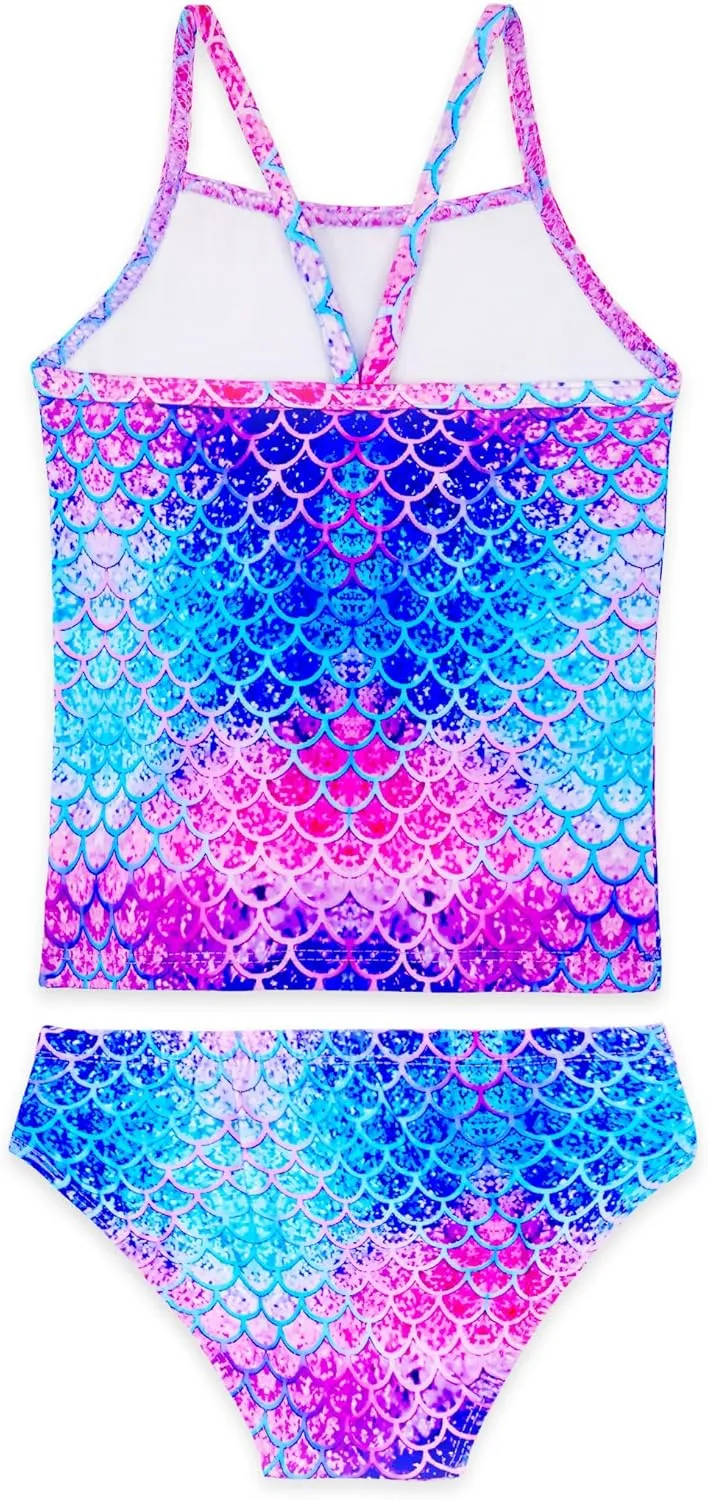 Bathing Suit for Girls 2 Piece Sleeveless Swimsuit Camisole Swimwear with Briefs UPF 50  Sun Protection