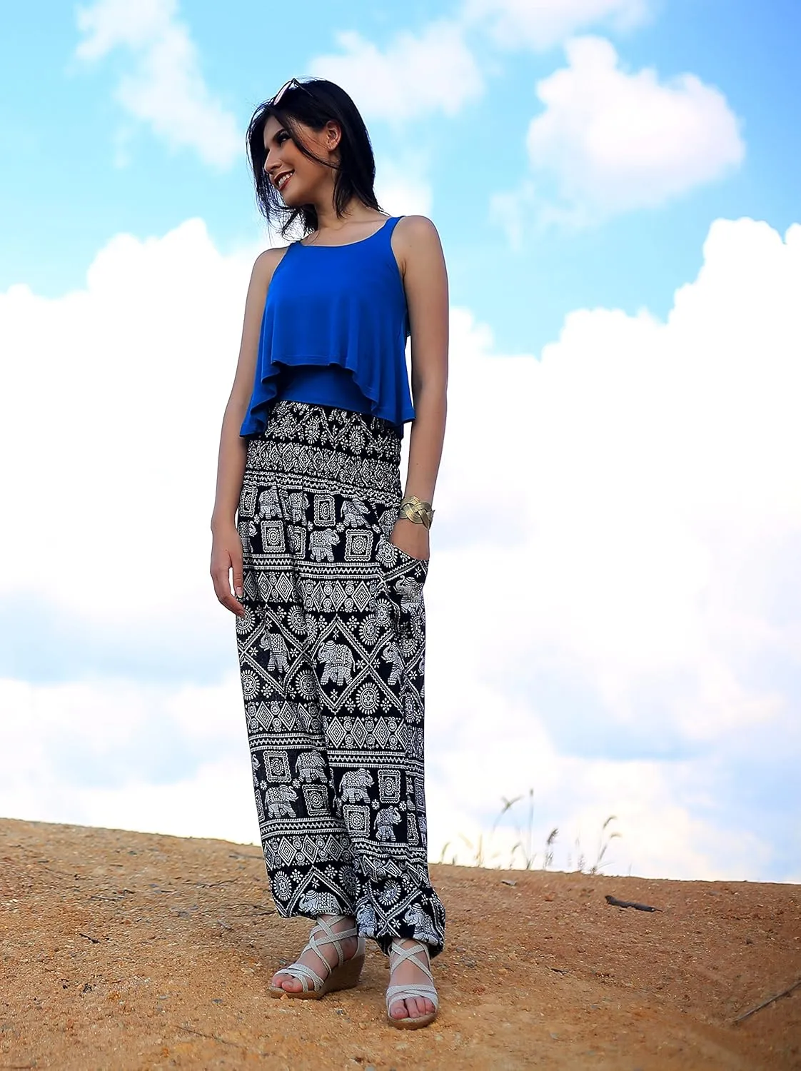 Boho Pants Harem Pants Yoga Trousers for Woman Bohemian Beach Pants