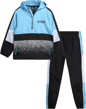 Boys' Tracksuit - 2 Piece Quarter Zip Pullover Windbreaker Jacket and Jogger Pants - Activewear Set for Boys, 8-18
