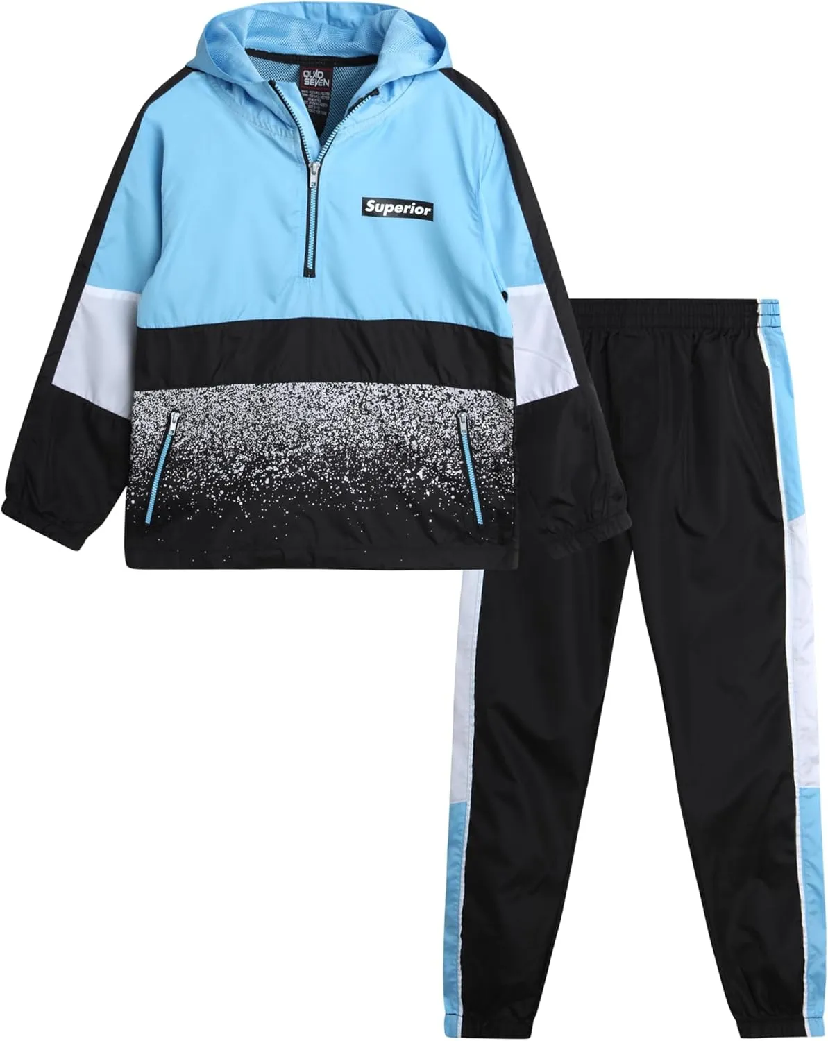 Boys' Tracksuit - 2 Piece Quarter Zip Pullover Windbreaker Jacket and Jogger Pants - Activewear Set for Boys, 8-18