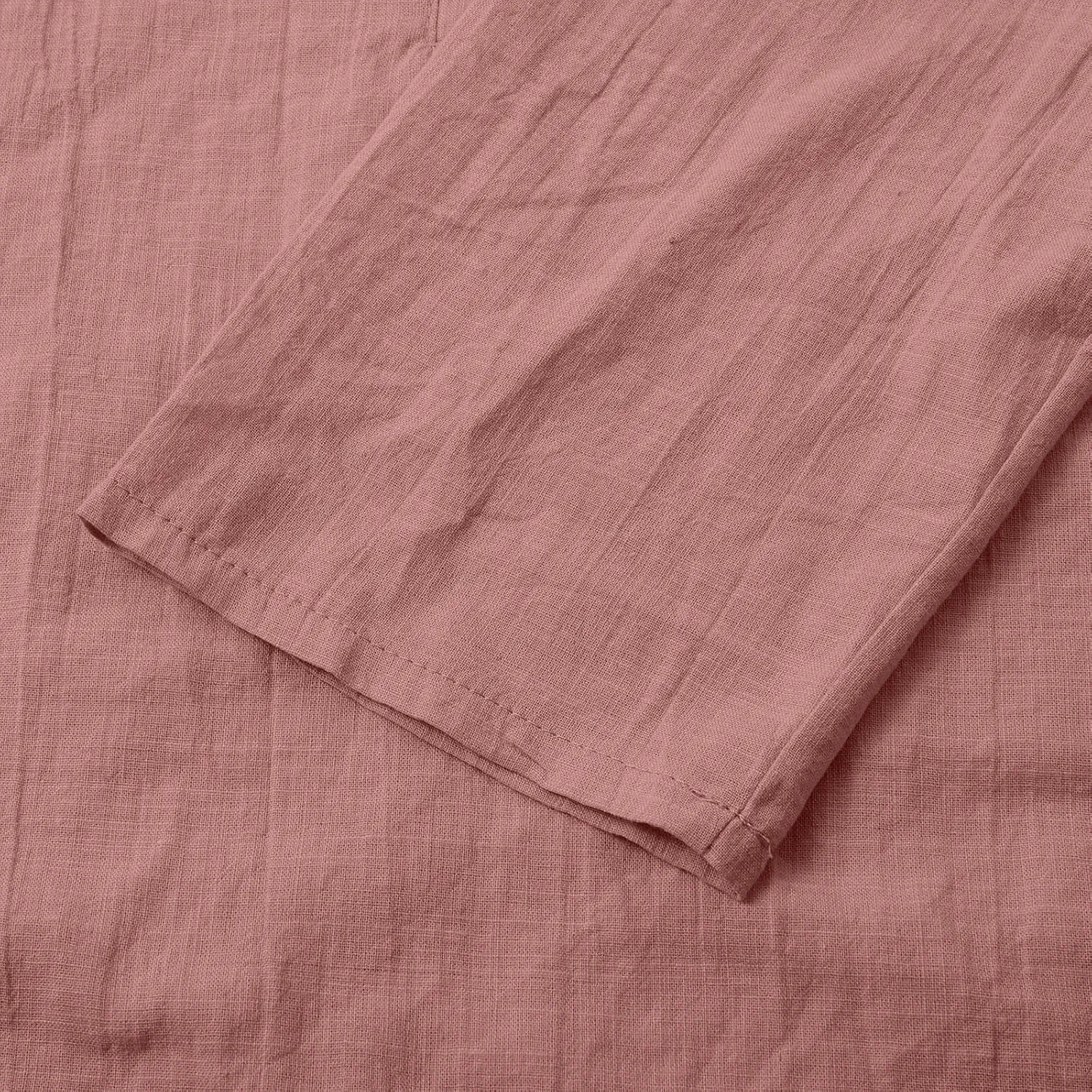 Button Down Shirts for Women 3/4 Sleeve V Neck Cotton Linen Tops Summer Causal Solid Work Beach Blouse Trendy Clothes