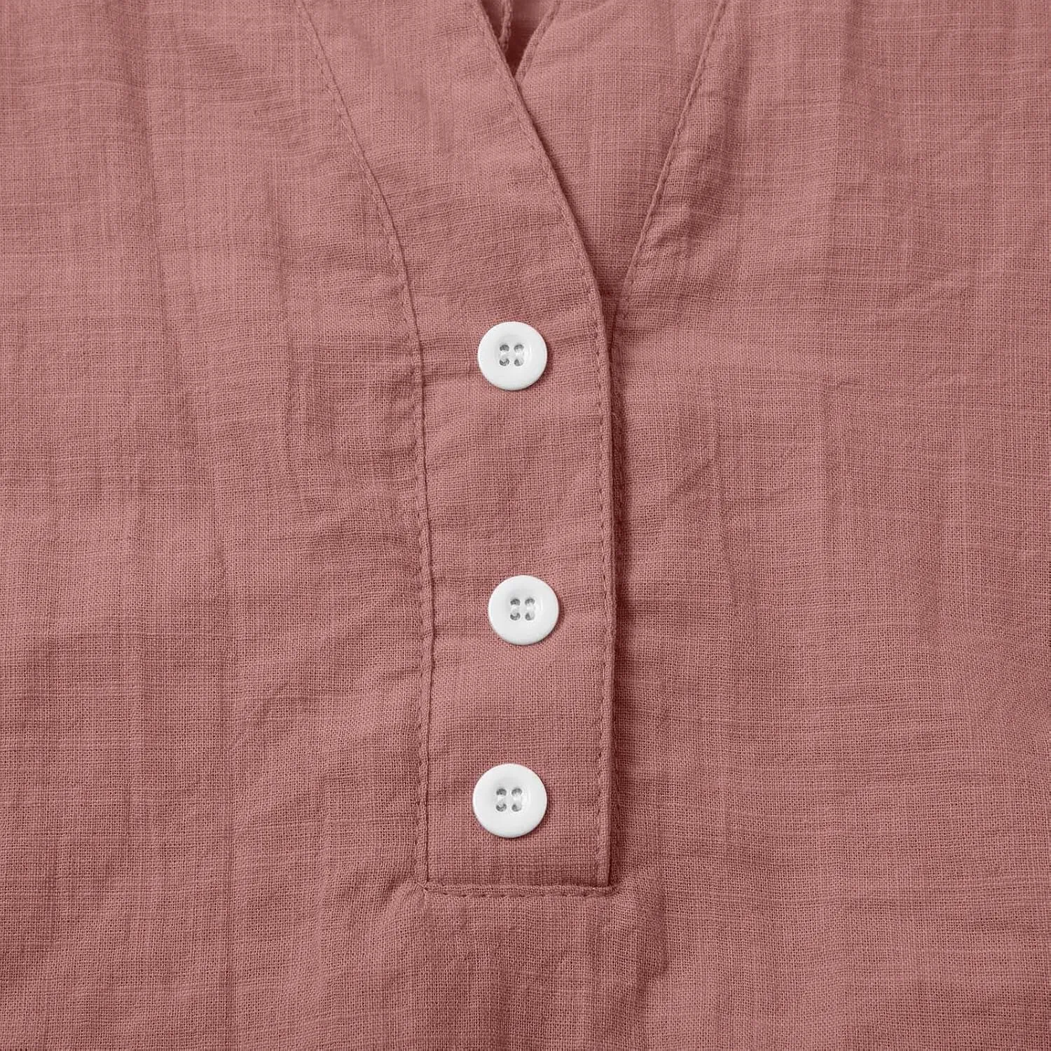 Button Down Shirts for Women 3/4 Sleeve V Neck Cotton Linen Tops Summer Causal Solid Work Beach Blouse Trendy Clothes