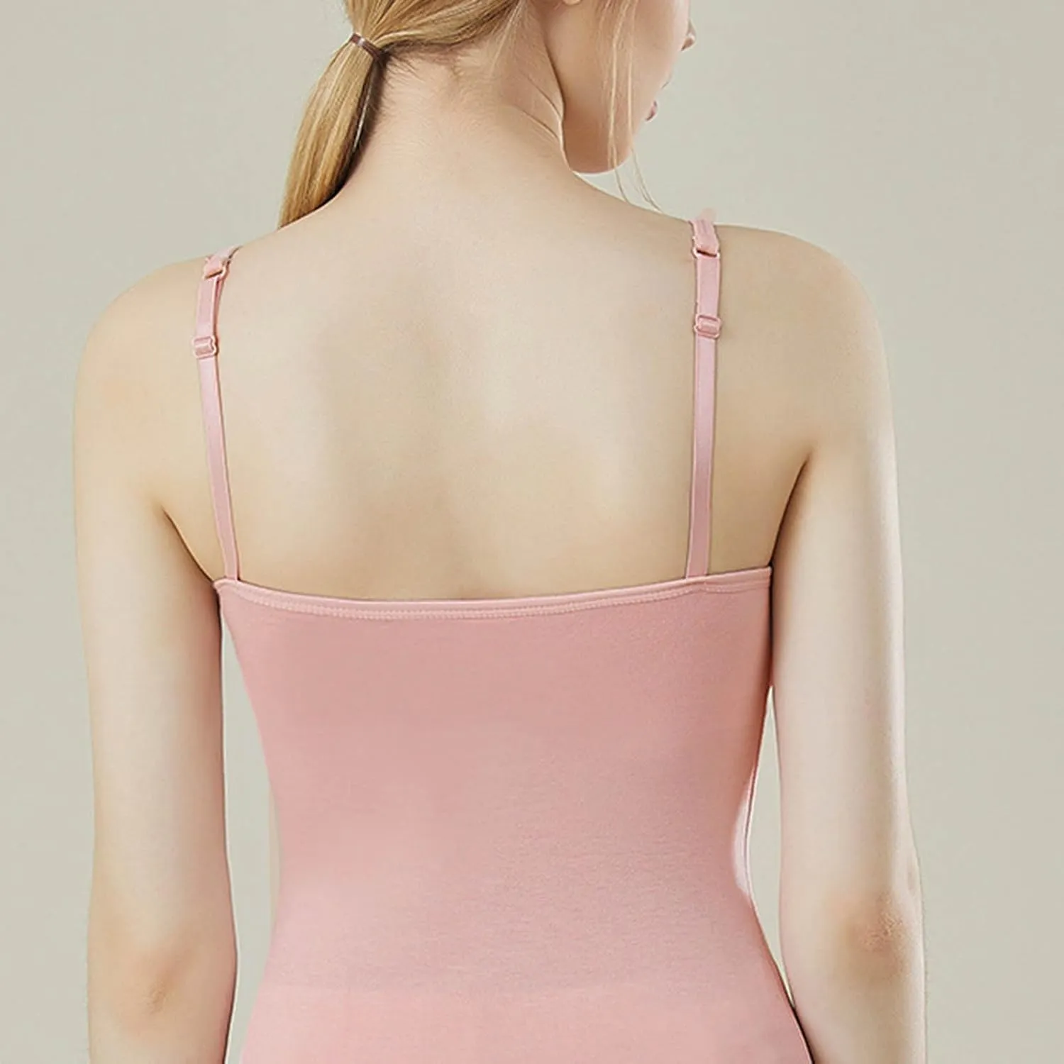 Camisole Tank Top for Women Stretchy Spaghetti Strap Basic Solid Undershirt Slim Fit Cami Tops with Padded