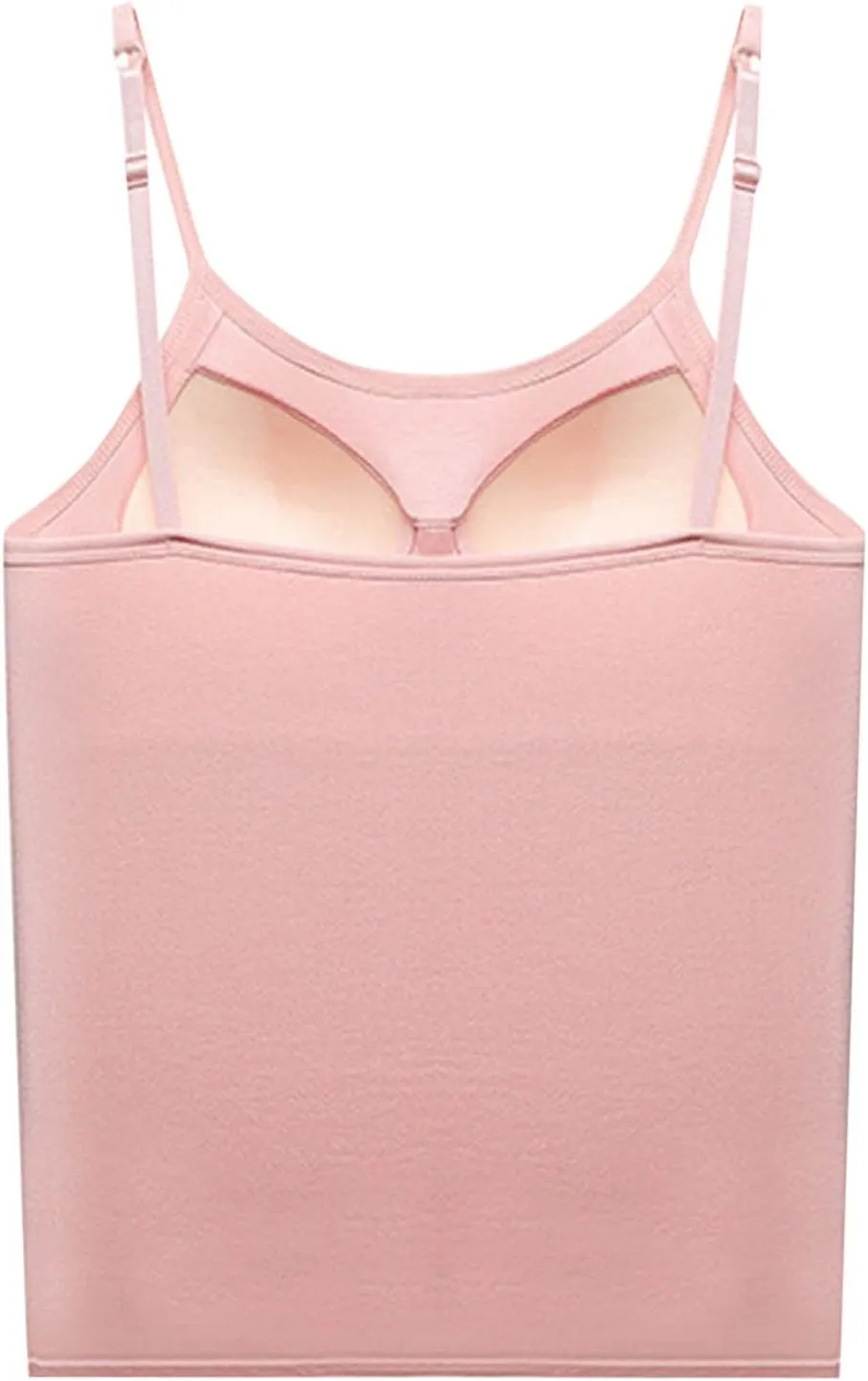 Camisole Tank Top for Women Stretchy Spaghetti Strap Basic Solid Undershirt Slim Fit Cami Tops with Padded