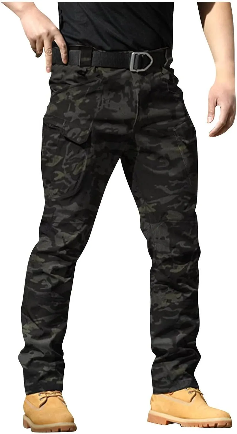Cargo Pants for Men Baggy Ripstop Pants Match Mens Wild Cargo Pants Multi Pockets Work Stretchy Hiking Pants