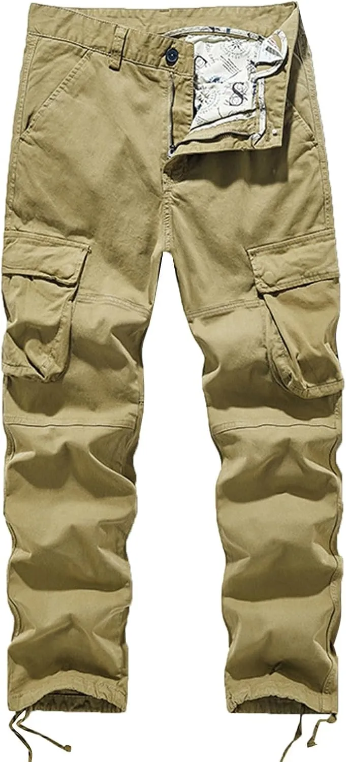Cargo Pants for Men, CamoRelaxed Fit Utility Hiking Pants, Ripstop Work Casual Wild Pants with Pockets