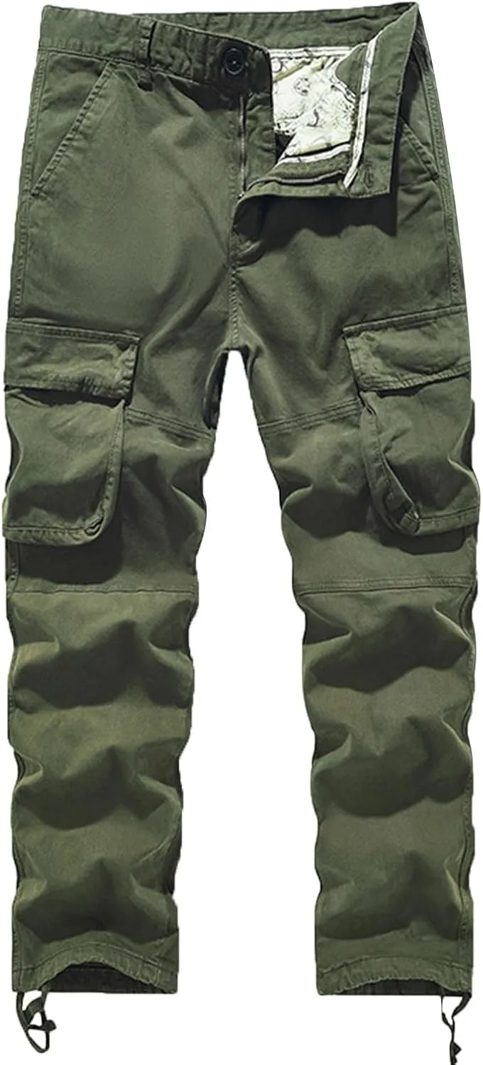 Cargo Pants for Men, CamoRelaxed Fit Utility Hiking Pants, Ripstop Work Casual Wild Pants with Pockets