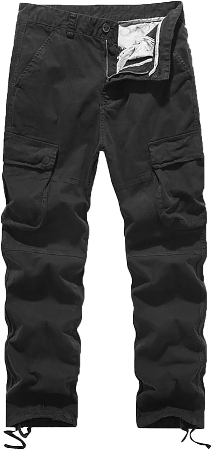 Cargo Pants for Men, CamoRelaxed Fit Utility Hiking Pants, Ripstop Work Casual Wild Pants with Pockets