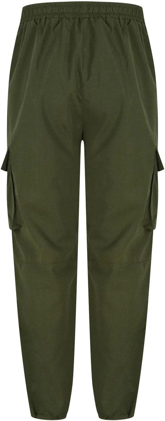Cargo Pants for Men Classic-Fit Multi Pockets Work Pants Elastic Waist Drawstring Hiking Pants Casual Outdoors Pants
