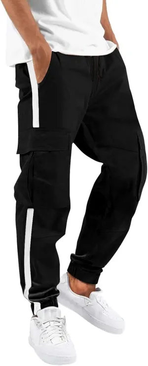 Cargo Pants for Men Solid Casual Multiple Pockets Outdoor Straight Type Long Pants Fitness Cargo Pants Trousers