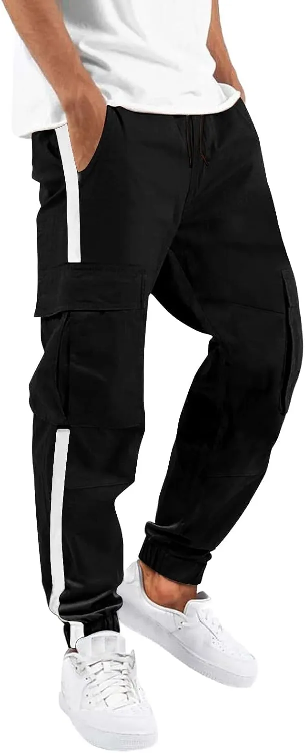 Cargo Pants for Men Solid Casual Multiple Pockets Outdoor Straight Type Long Pants Fitness Cargo Pants Trousers