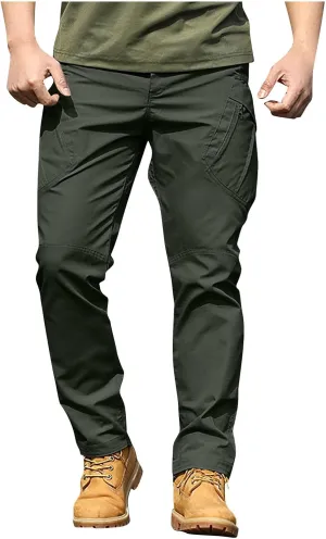 Cargo Pants Mens Outdoor Hiking Pant Ripstop Tapered Pants Button Tactical Pants Athletic Pants Light Lounge Pants