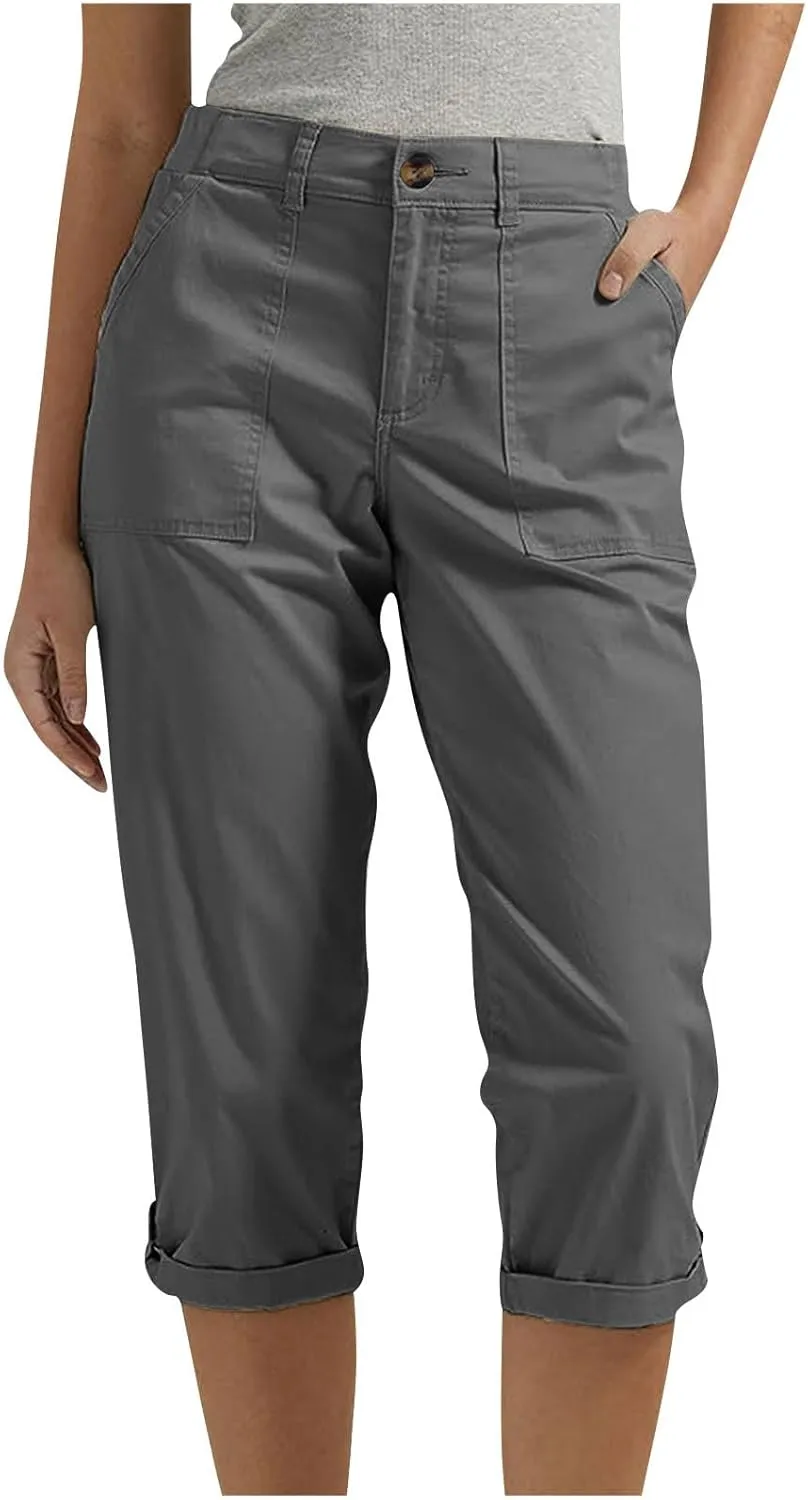 Cargo Pants Women Cargo Capris Capri Pants Dressy Joggers Casual Pull On Cropped Pants with Pockets Work Pants