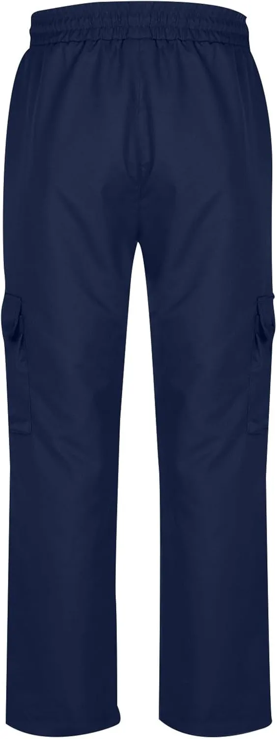 Cargo Work Pants for Men Elastic Waist Chino Pants Straight Leg Pants Drawstring Stretch Active Pants with Pockets