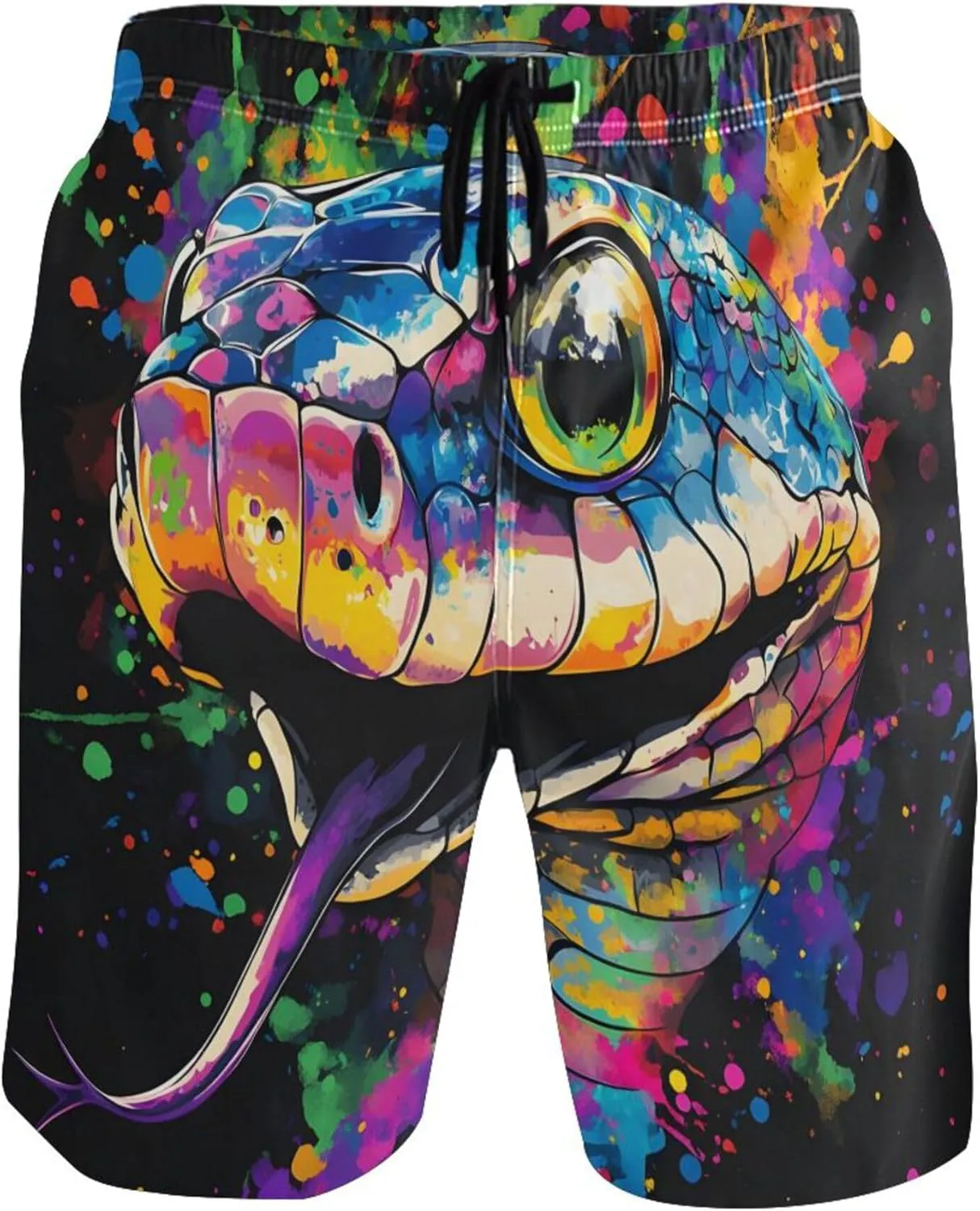 Colorful Snake Head Mens Swim Trunks Funny Quick Dry Swimwear Surf Beach Boardshorts Men S