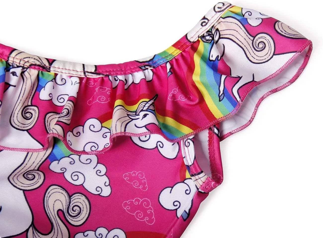 COTRIO Girls Swimsuit Rainbow Unicorn Tankini Swimwear Bathing Suit 2 Piece Beach Bikini for 2-10 Years Toddler Baby