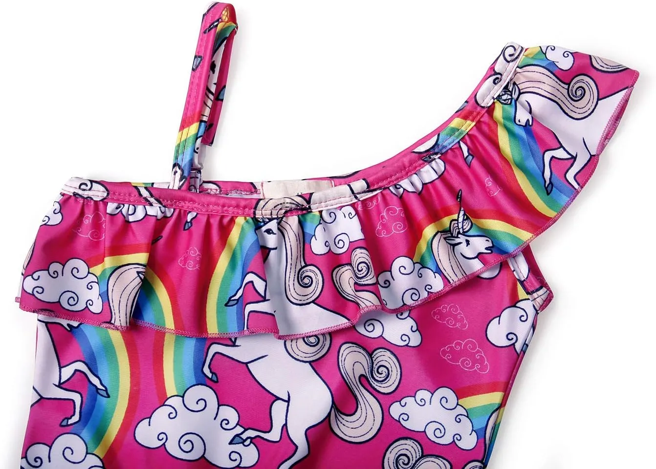 COTRIO Girls Swimsuit Rainbow Unicorn Tankini Swimwear Bathing Suit 2 Piece Beach Bikini for 2-10 Years Toddler Baby