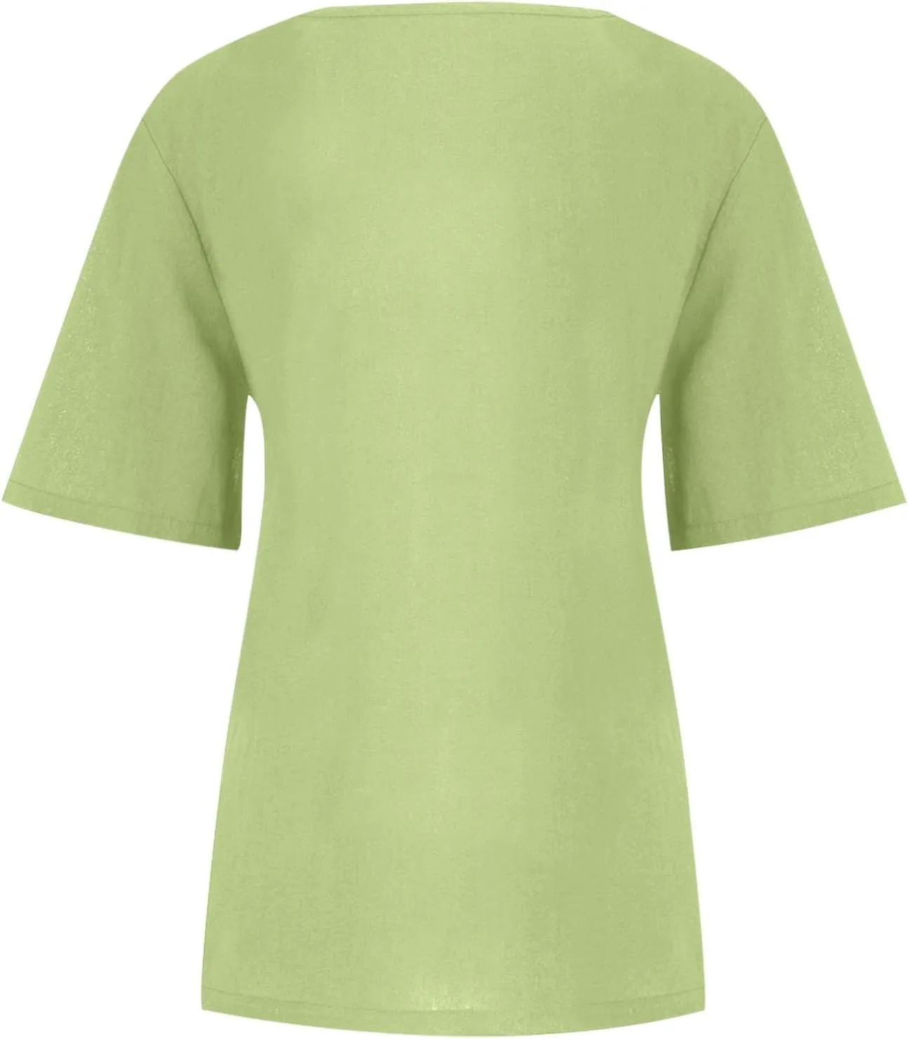 Cotton Linen T Shirts for Women Cute Graphic Printed Tops Round Neck Short Sleeve Shirts Basic Tee Tops Blouse