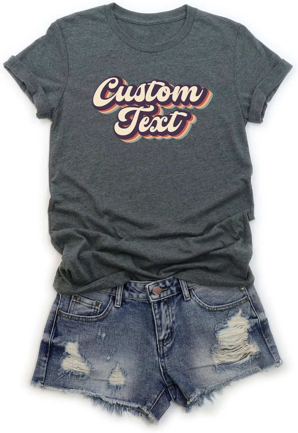 Custom T Shirts for Men and Women, Add Your Own Text, Logo, Printed T-Shirts for Birthday, Personalized Tee Shirts