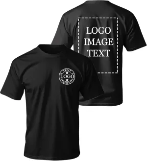 Custom T Shirts for Men Women-Made in USA-Customized T Shirts with Photo Logo Text,Personalized Shirts Front & Back Print