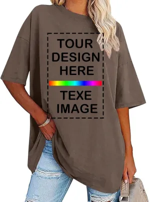 Custom T Shirts Women Customized Design Your Own Tshirts Personalized Text/Image/Logo/Photo Printed T-Shirts