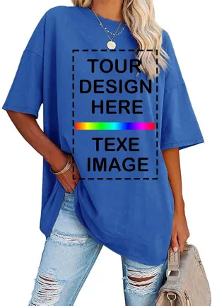 Custom T Shirts Women Customized Design Your Own Tshirts Personalized Text/Image/Logo/Photo Printed T-Shirts