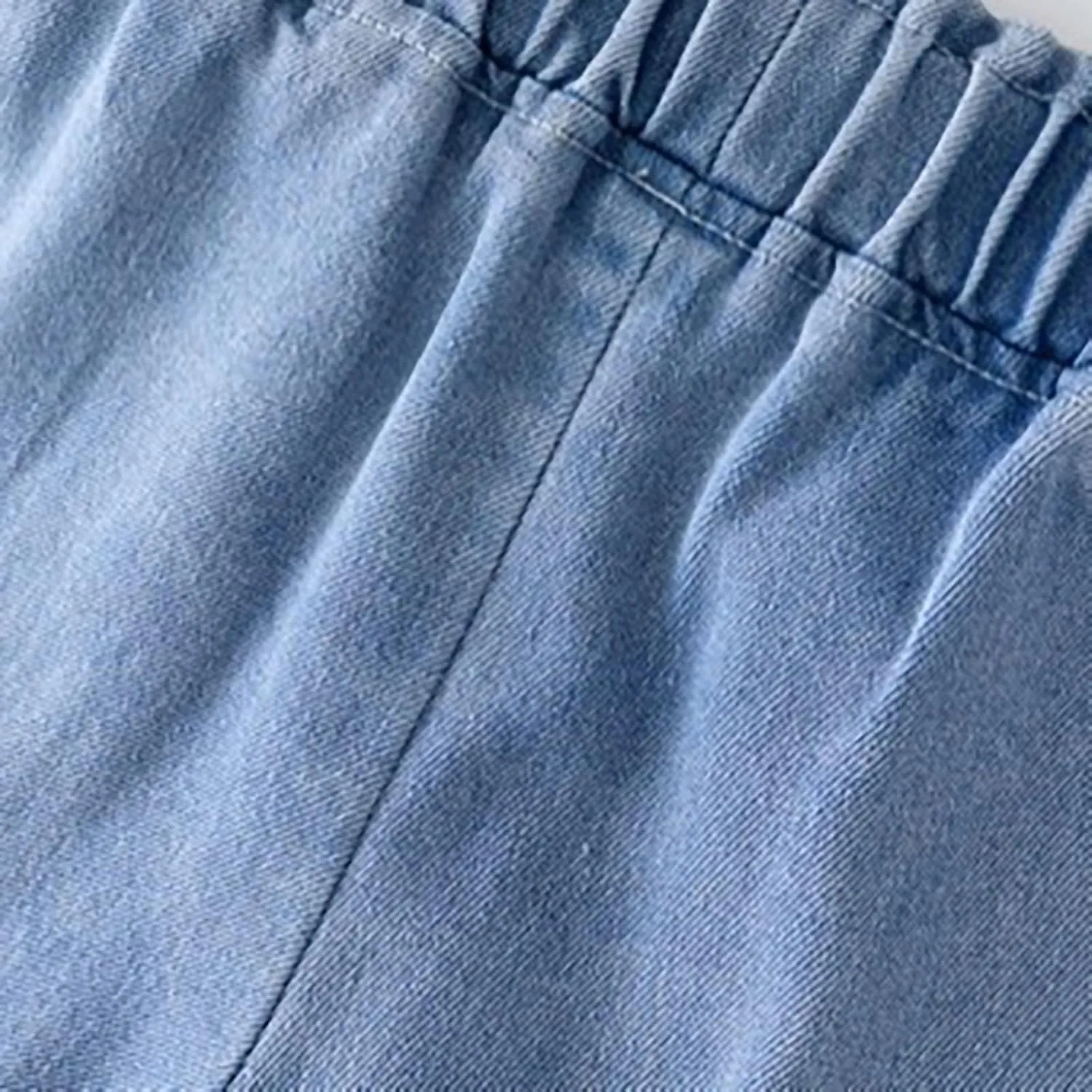 Cute Jean Shorts for Teen Girls High Waisted Casual Denim Shorts Elastic Waist Ruffle Pants Kids Summer Beach Jeans