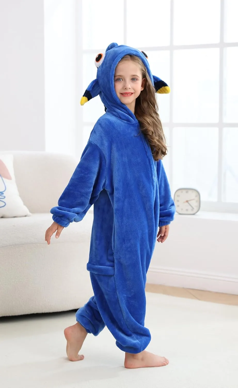 CuteOn Fish Onesie Kids Animal Pajamas for Girls Boys Halloween Christmas Costume Unisex Cosplay Sleepwear for 4-12Y